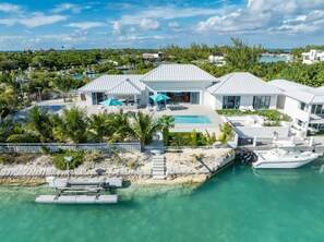 Exterior - Turks & Caicos Waterfront Villa, Pool, Private Dock & Pickleball (Leeward Settlement)