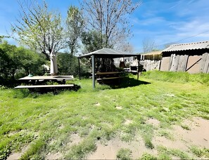 Outdoor dining - Gite at Domaine du Mas Bresson: Authentic Cévennes Retreat in Nature (Dourbies)