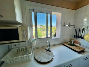 Fridge, microwave, coffee/tea maker, cookware/dishes/utensils - 26.00 Creu St Pol G5 Terrace and views next to the beach (S´agaro)
