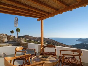 Outdoor dining - Villa Hydrene, Divine Sea Views, Private Pool, Furnished Terrace, Elia (Mykonos)