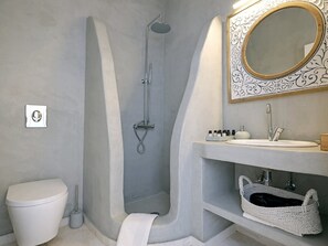 Shower, towels, soap, shampoo - Villa Hydrene, Divine Sea Views, Private Pool, Furnished Terrace, Elia (Mykonos)