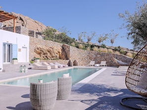 Pool - Villa Hydrene, Divine Sea Views, Private Pool, Furnished Terrace, Elia (Mykonos)
