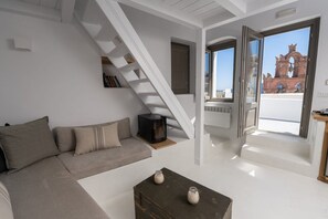 Living area - Villa Kalyra, Divine Sea Views, Furnished Terrace, Oia (Santorini)