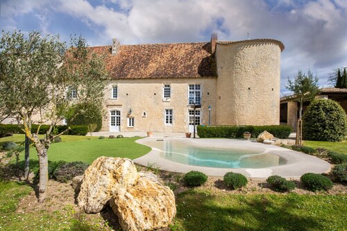 Chambre 4 au château avec terrasse partagée, jardin privé et Wi-Fi