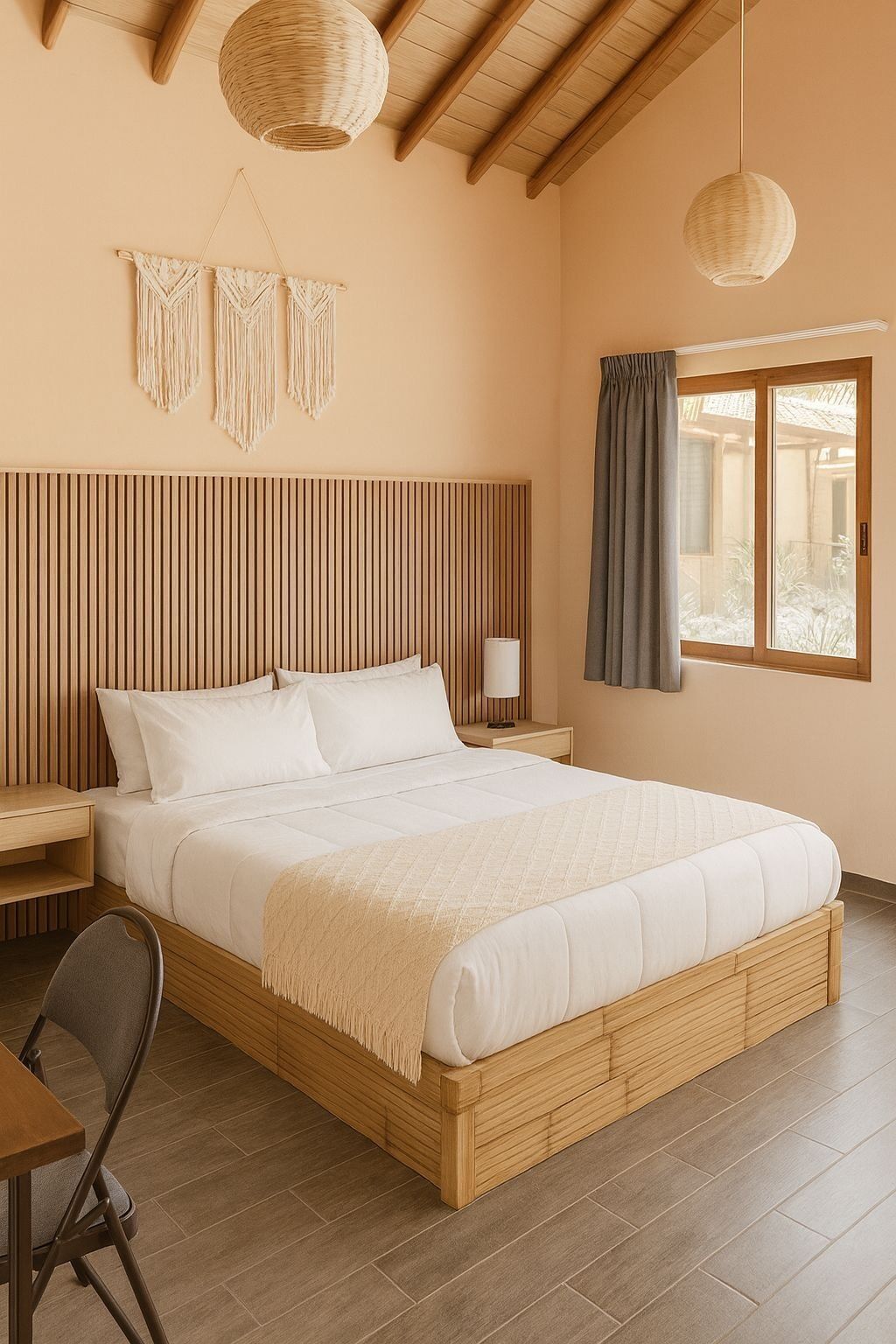 Quarto casal conforto, sacada, vista para a montanha