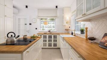 Fridge, oven, stovetop, dishwasher
