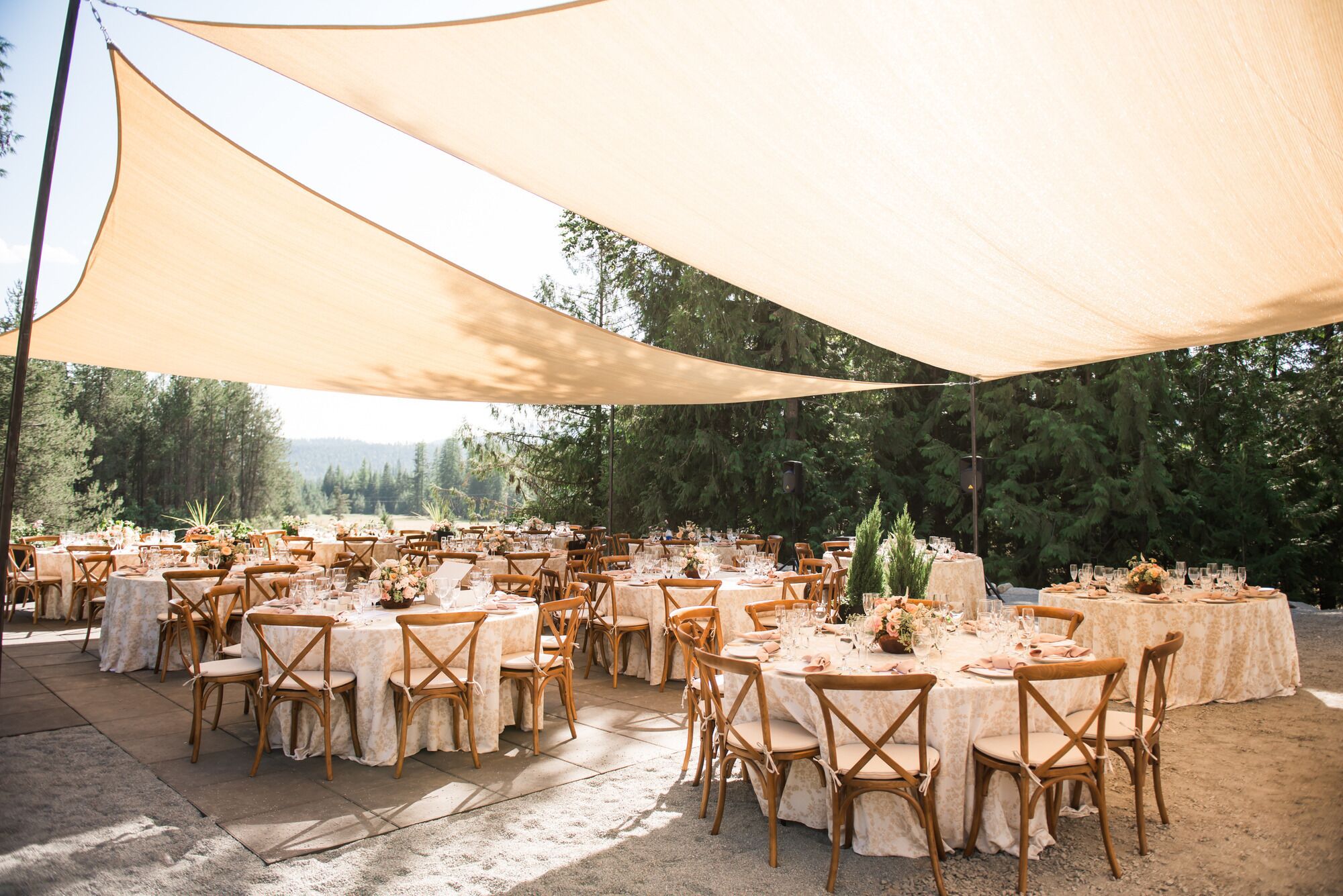 Outdoor banquet area