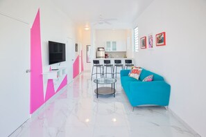 Living area - Cozy Escape | Steps from Beach (San Juan)