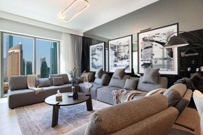 Appartement, 2 chambres, balcon, vue ville | Coin séjour