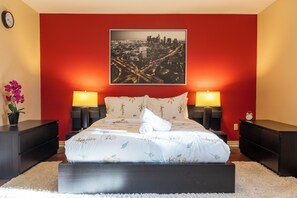 5 dormitorios, tabla de planchar con plancha, Internet y ropa de cama