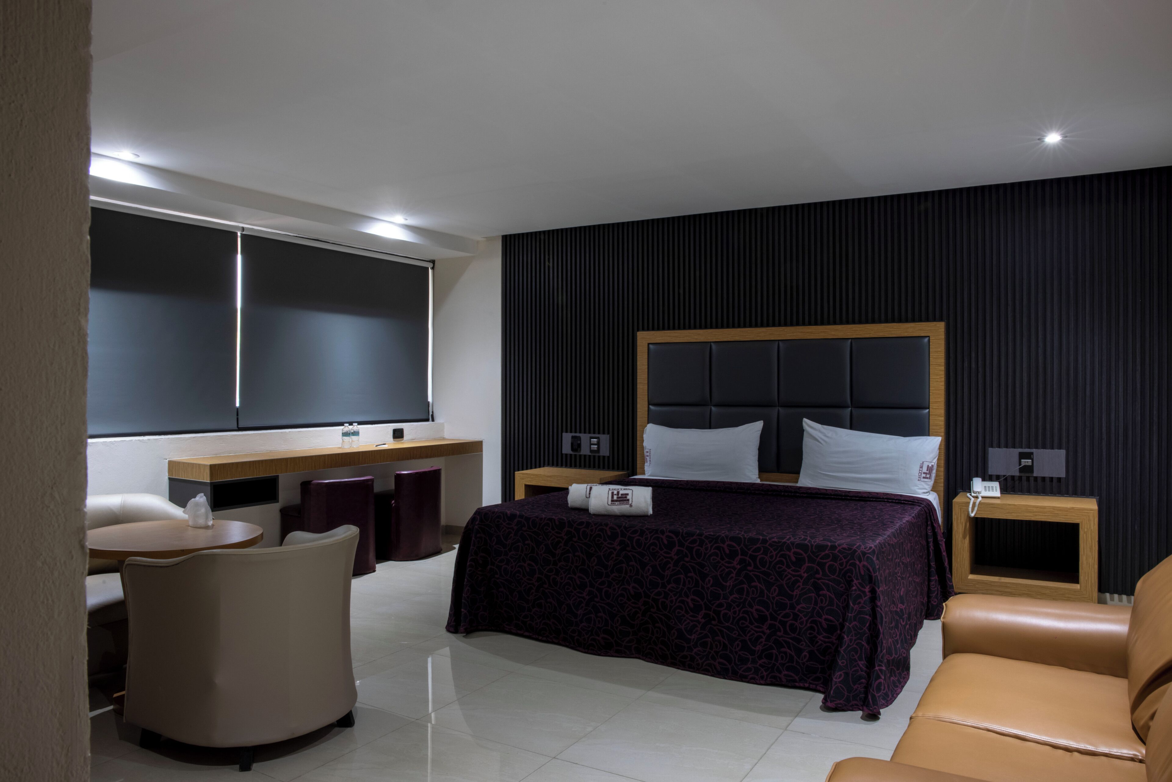 Desk, laptop workspace, free WiFi, bed sheets