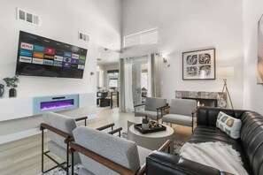 Living area - Massive 7BR Home: Pool, Games, Pickleball & More! (North Las Vegas)