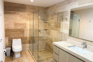 Shower, towels - Waterfront condo w/ beach, pool & resort access (Nuevo Vallarta)