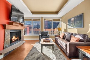 TV, fireplace - Relax & Unwind | Stylish Retreat, Mountain Scenery (Canmore)