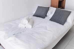 1 slaapkamer, een strijkplank/strijkijzer, wifi, beddengoed