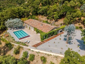 Exterior - Provençal Stone Mas sea view | heated pool, tennis, pétanque | 20 min St-Tropez (La Garde Freinet)