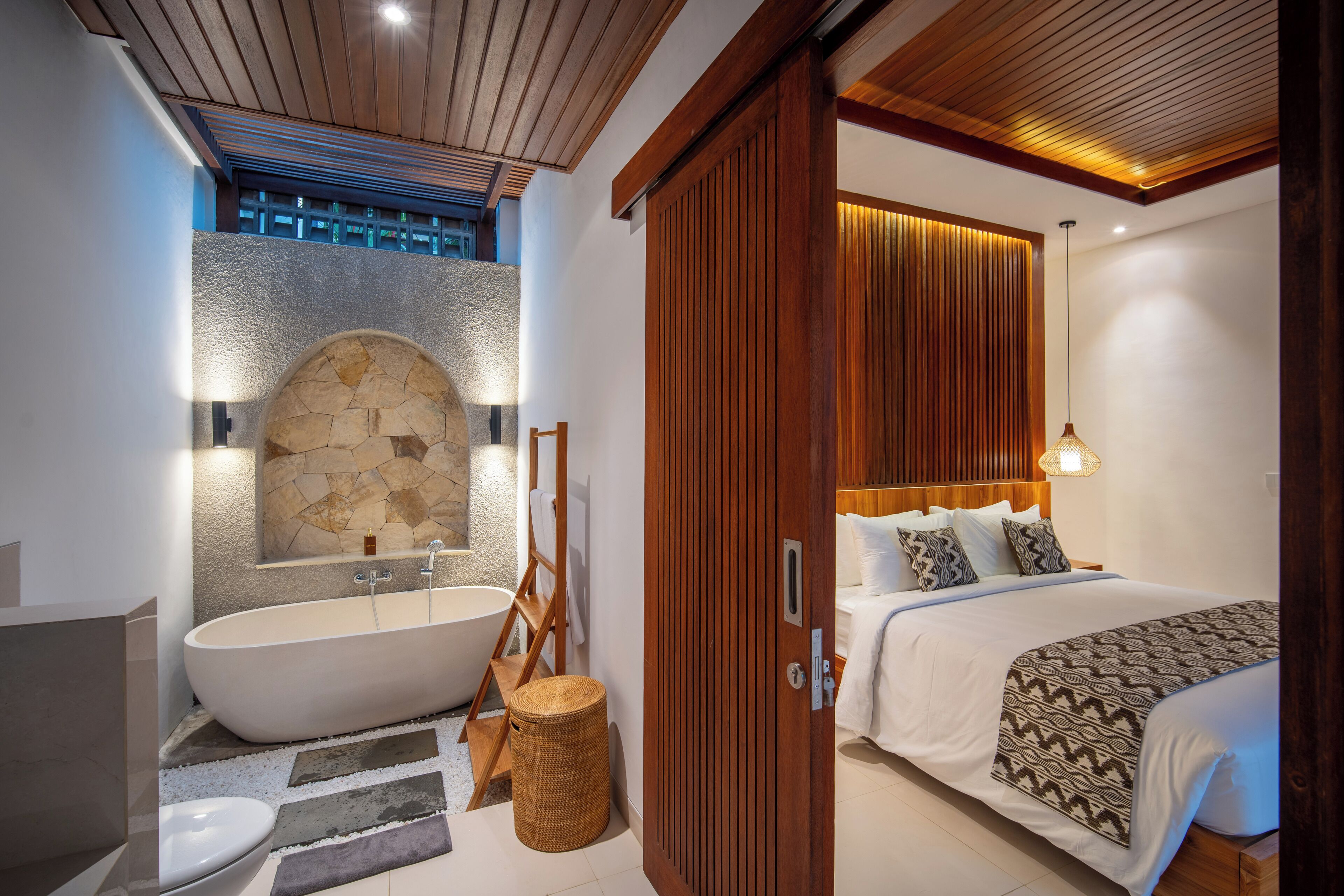 Deluxe-Villa, 1 King-Bett, eigener Pool | Badezimmer