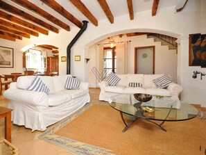TV, fireplace - Can Teulada, private pool Pollensa 8 persons (Pollensa)