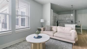 Apartment (1 Bedroom) | Living area | 50-inch Smart TV with digital channels