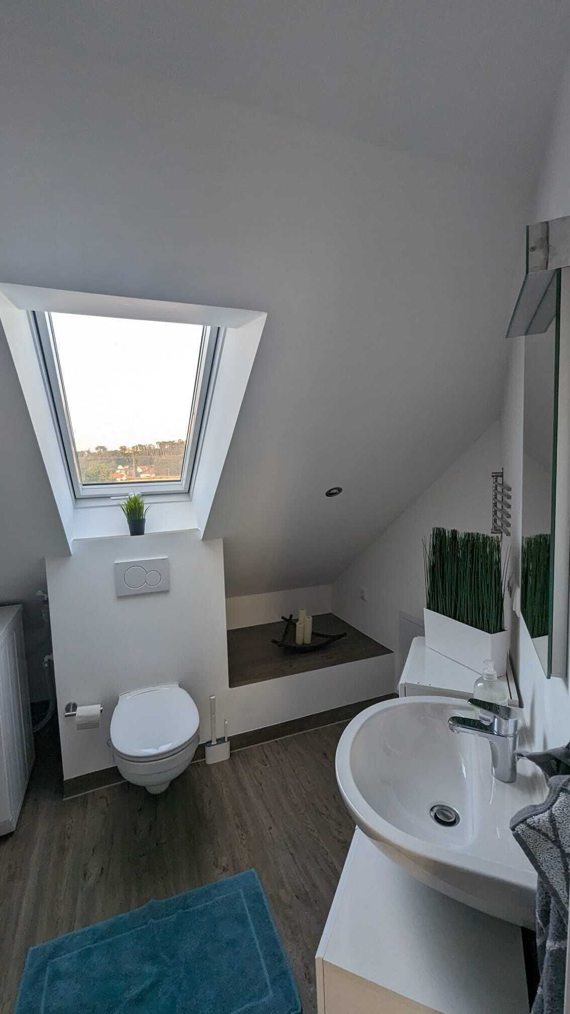 Dusj, hårføner, håndklær og såpe
