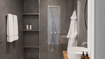 Doppia Deluxe, balcone, vista montagna | Bagno