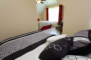 2 bedrooms, bed sheets