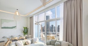 Living area - LUX The Dorra Bay Marina View Suite (Dubai)