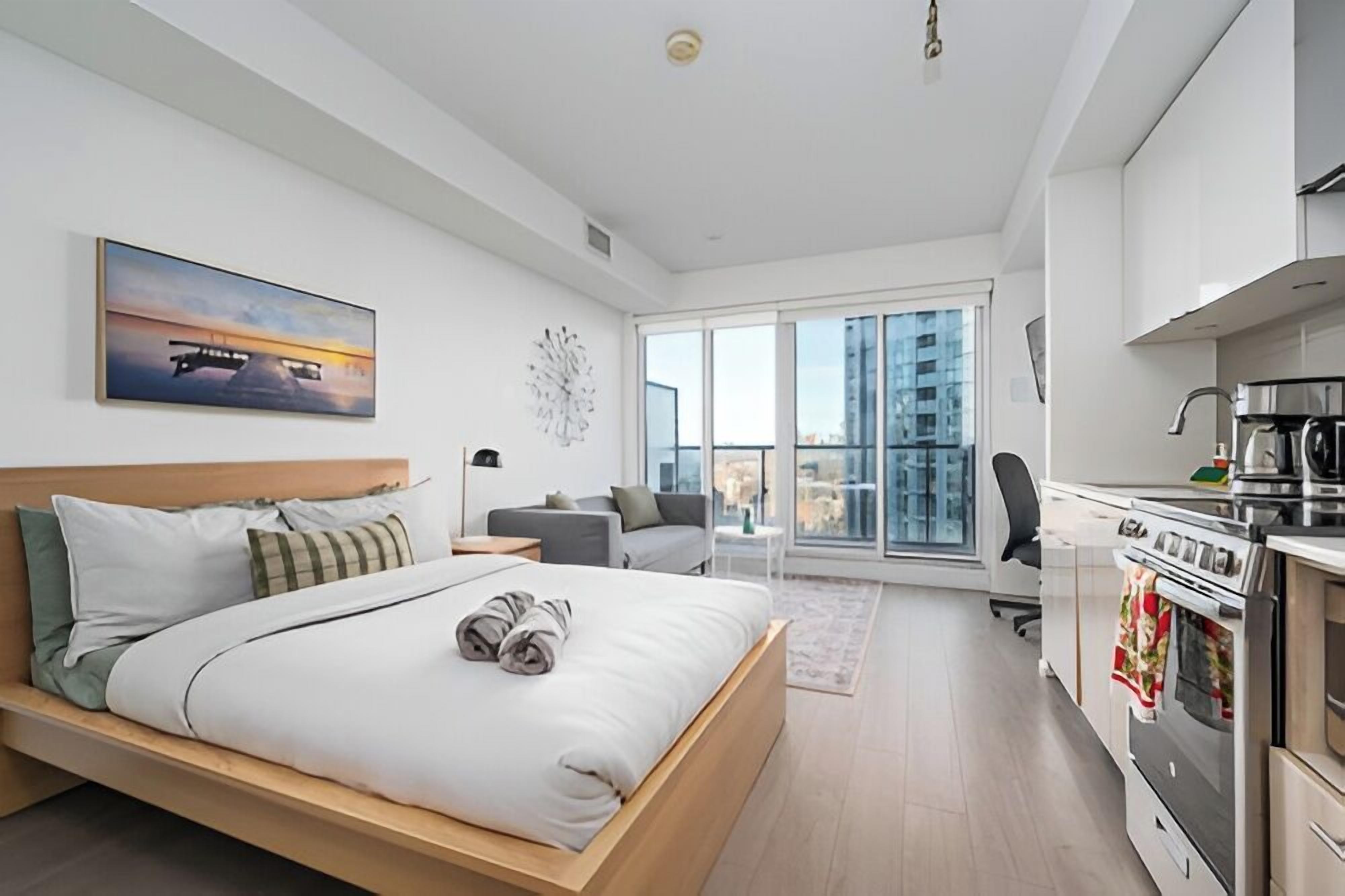 Luxury-Studio, Balkon, Stadtblick | Wohnbereich