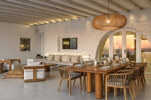 Dining - Aegean Horizon Villa pool - My rental Homes (Mykonos)