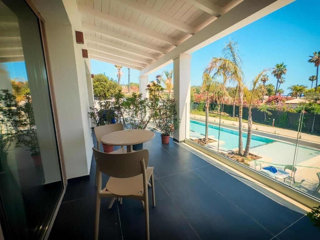 Double Room, Sea View | Outdoor dining