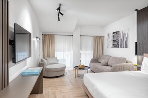 Junior Suite with semi city view | In-room safe, laptop workspace, soundproofing, iron/ironing board - Athenian Heart Suites  (Athens)