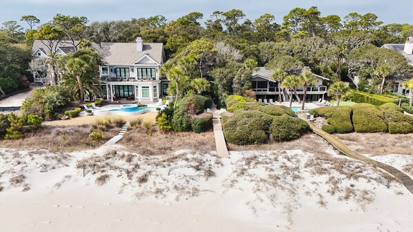 Exterior - **NEW LISTING** Oceanside 5 Bedroom Home - Private Pool/Spa & Beach Boardwalk (Hilton Head Island)