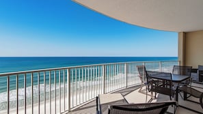 Outdoor dining - Emerald Isle 1102 - Front row beach chair service included! Affordable rates! (Panama City Beach)