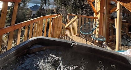 Lac'abane spa' bulleuse: cabane perchée & spa au lac Chambon!