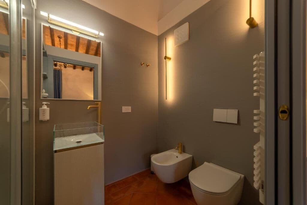 Deluxe-Doppelzimmer, Bergblick | Badezimmer