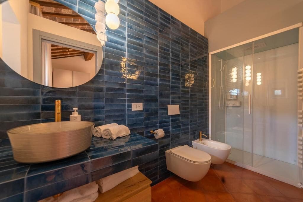 Deluxe-Doppelzimmer, Bergblick | Badezimmer