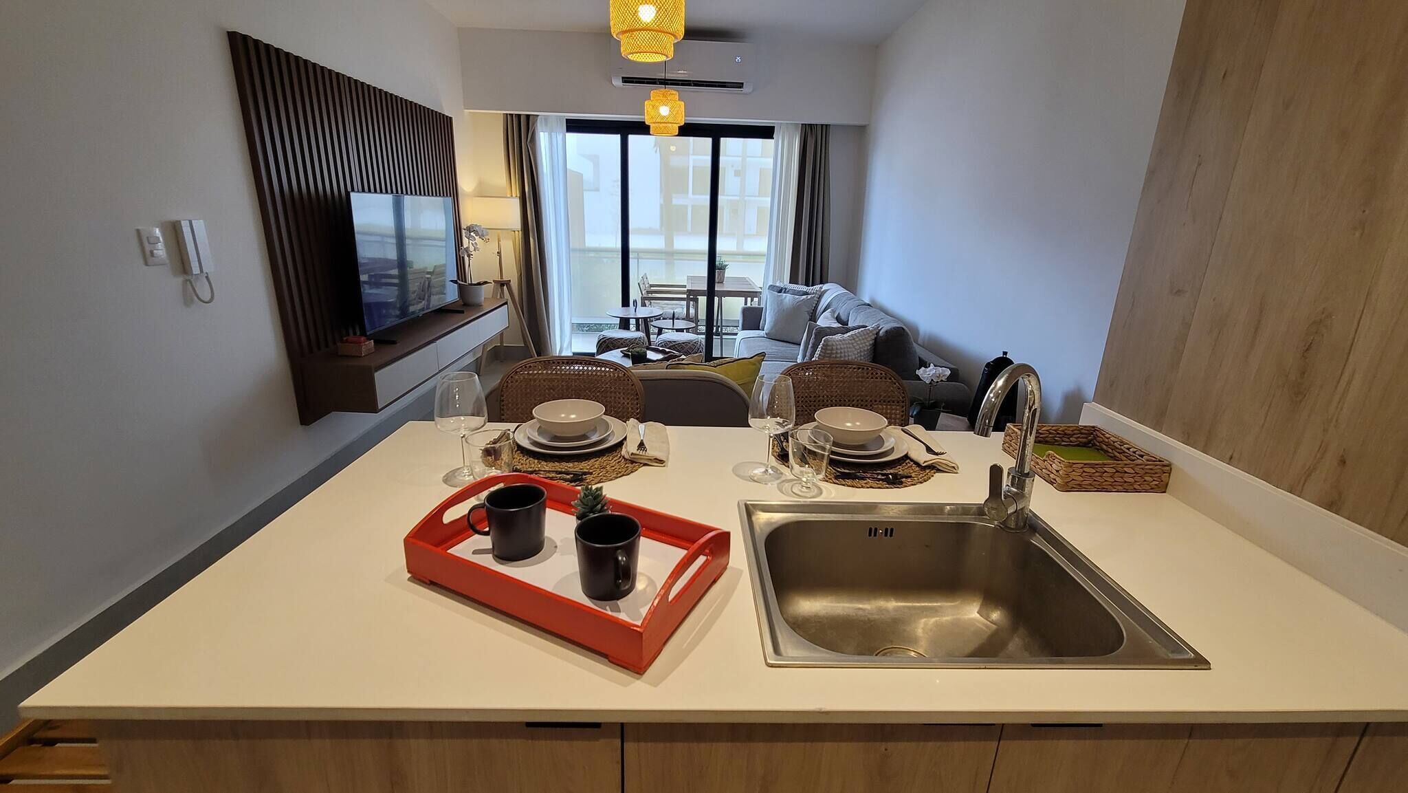 Appartement, 1 chambre, accessible aux personnes à mobilité réduite, balcon | Coin séjour