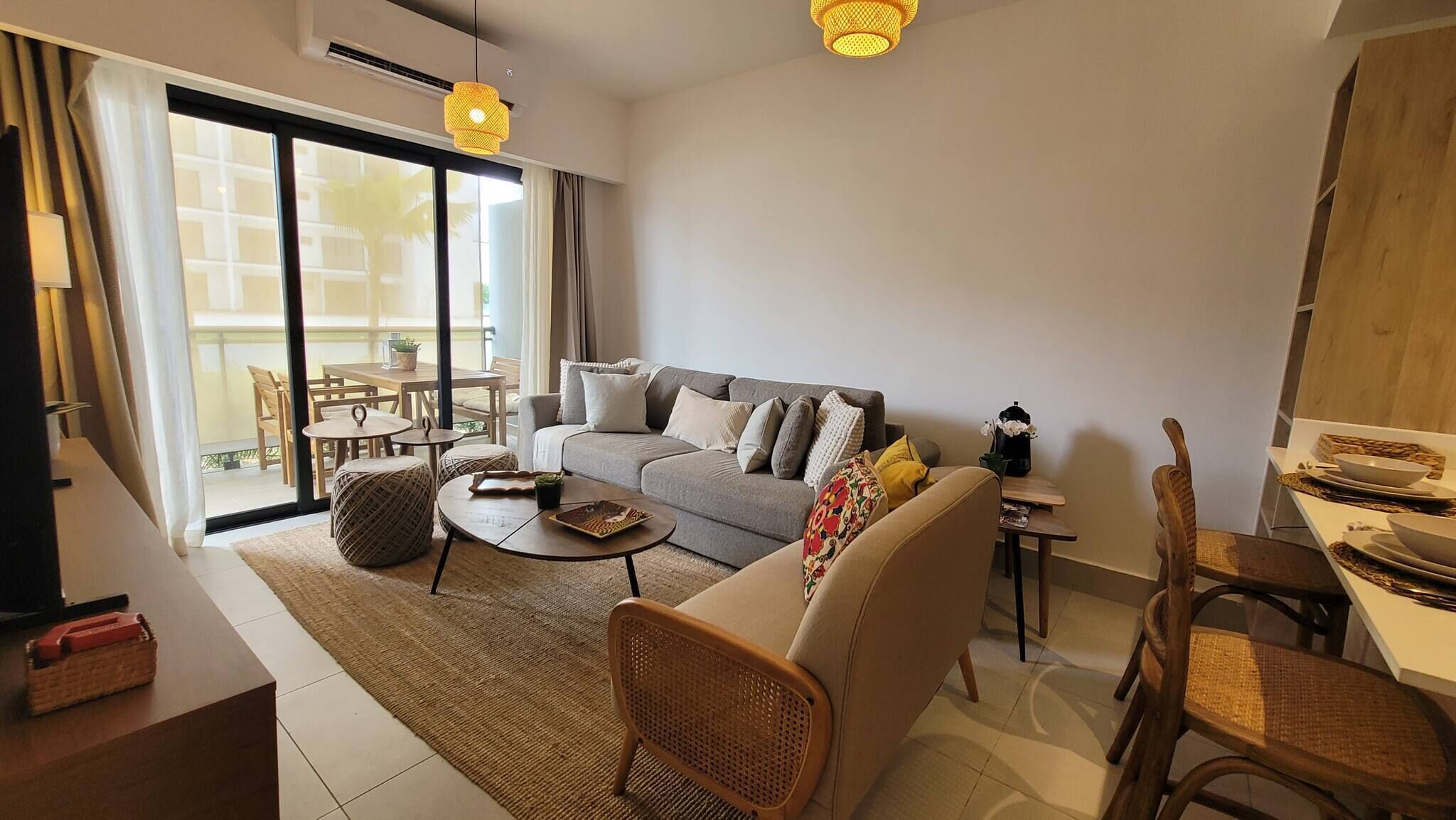 Apartment, 1 Schlafzimmer, barrierefrei, Balkon | Wohnzimmer