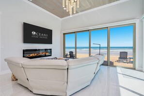 Smart TV, fireplace - Oceanfront Home-No-Drive Beach-House of Rising Sun (Port Orange)
