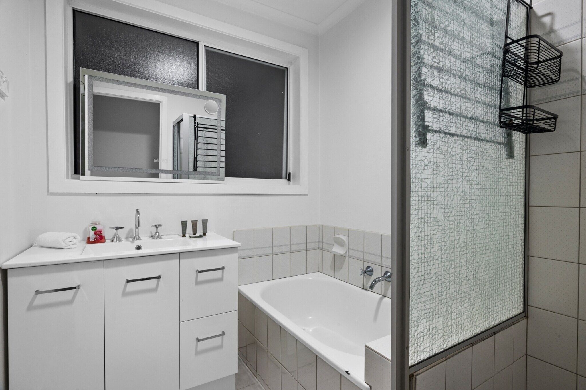 Hair dryer, towels