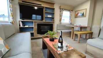 Smart TV, fireplace