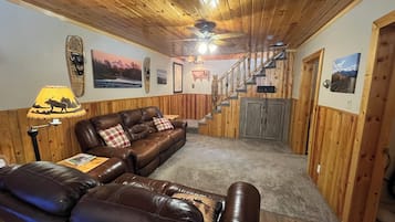 Smart TV, DVD player, books, video library