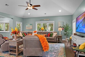 TV, table football, stereo, offices - 5BR Steps to Beach | Private Pool, Spa & Game Room (Hilton Head Island)