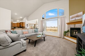 House, Multiple Beds, Patio, Garden View (Cabin-Style Group Retreat) | Living area - Cabin-style Group Retreat Near Rmnp, Lakes & Golf (Loveland)