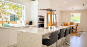 Fridge, microwave, oven, stovetop - Casablanca | Designer 4BR Retreat Near Calle Ocho (Miami)