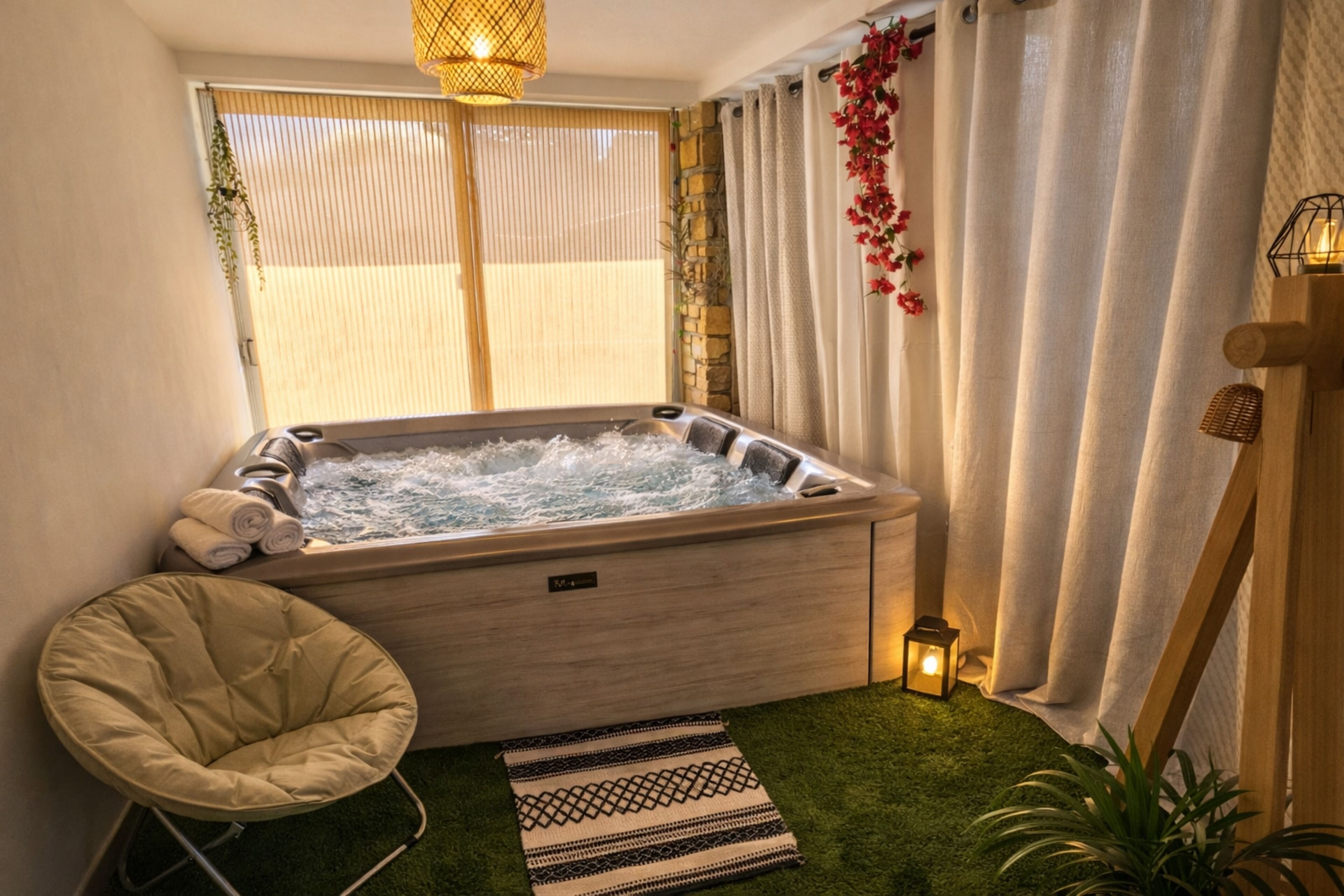 Indoor spa tub