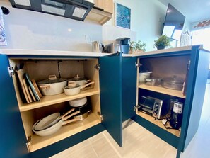 Fridge, microwave, oven, stovetop - Stunning Brand New Studio - Balcony w/ Scenic Ocean and Sunset Views-Heated pool (Daytona Beach)