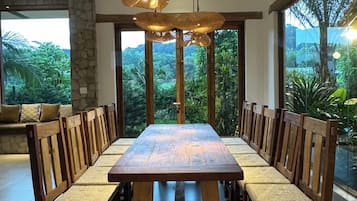 Family Villa, Balcony, Garden View | In-room dining