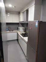 Comfort Apartment, City View | Private kitchen