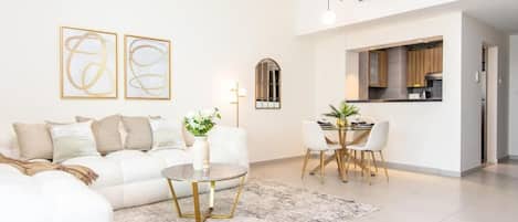 Apartment, Balcony, City View | Living area | TV